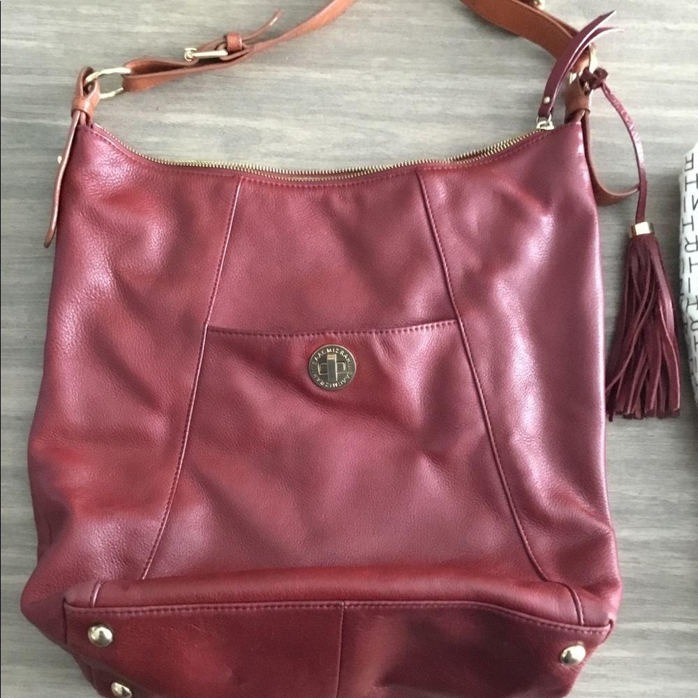 Large red Isaac M bag